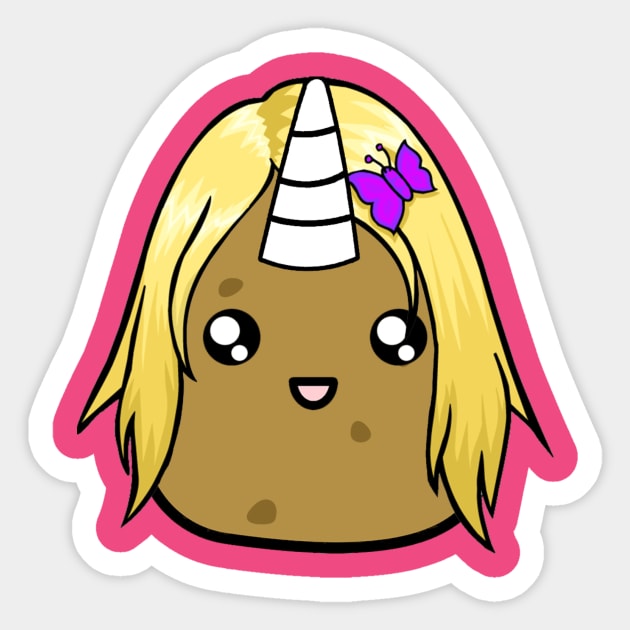 Unicorn Potato Sticker by paastreaming